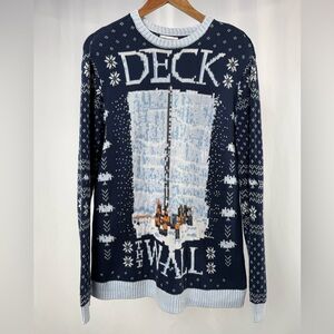 HBO Game of Thrones‎ Deck the Wall Crewneck Sweater in Blue White Size XL
